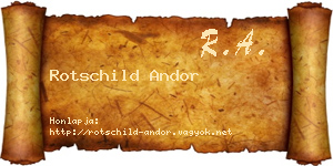 Rotschild Andor névjegykártya